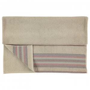 Image of Gray and Willow Gray Jim Chevron Border Towel - Grey