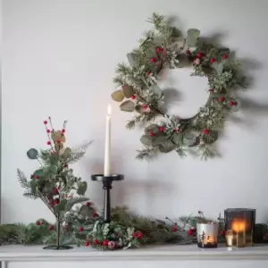Image of Crossland Grove Eucalyptus Garland Snowy Red Berries L1500mm