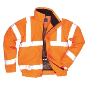 Image of Oxford Weave 300D Class 3 Breathable Hi Vis Bomber Jacket Orange XL
