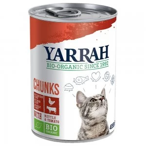 Image of Yarrah Organic Chicken with Nettle and Tomato Cat Food 6 x 405g