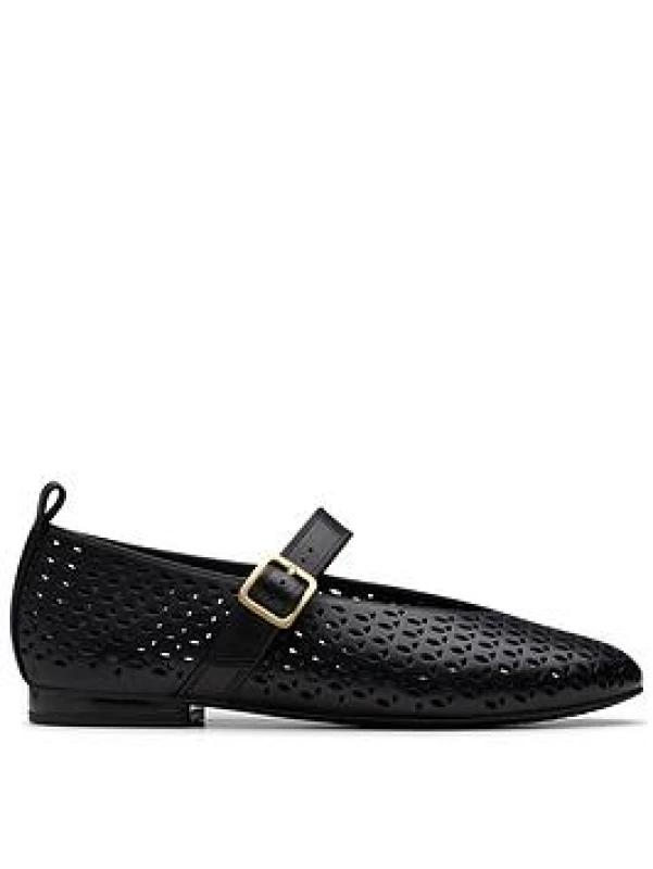 Image of Clarks Clarks Women Fawna Jane Black Leather Mary Jane Size: 3-Standard Fit Black 3-Standard Fit Female 5063421050974