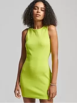 Image of Superdry Code Surplus Jersey Dress - Lime Green, Size 14, Women