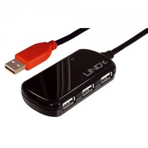 Image of Lindy 4-Port USB 2.0 Hub 480 Mbps Black