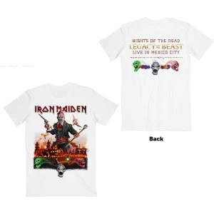 Image of Iron Maiden - Legacy of the Beast Live In Mexico City Unisex Medium T-Shirt - White