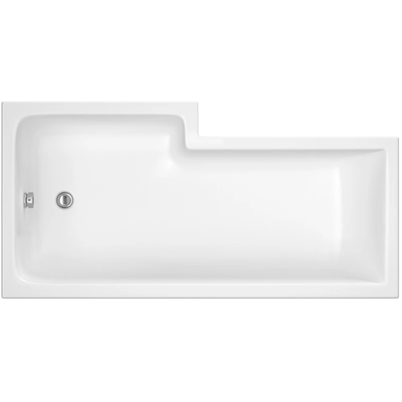Image of Balterley L Shape Right Hand Shower Bath Tub with Leg Set 1700mm White