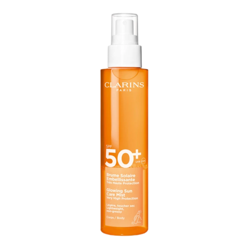 Image of Clarins Glowing Sun Care Mist Very High Protection for Body SPF50+ 150ml