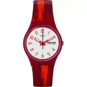 Image of Unisex Swatch Red Flame Watch