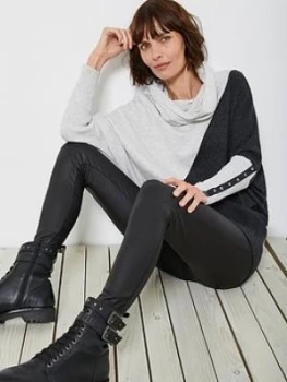 Image of Mint Velvet Mint Velvet Blocked Cowl Neck Dress, Charcoal Size M Women