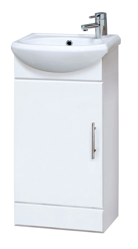 Image of Balterley 1 Door Cloakroom Vanity Basin Unit Gloss White 400mm White