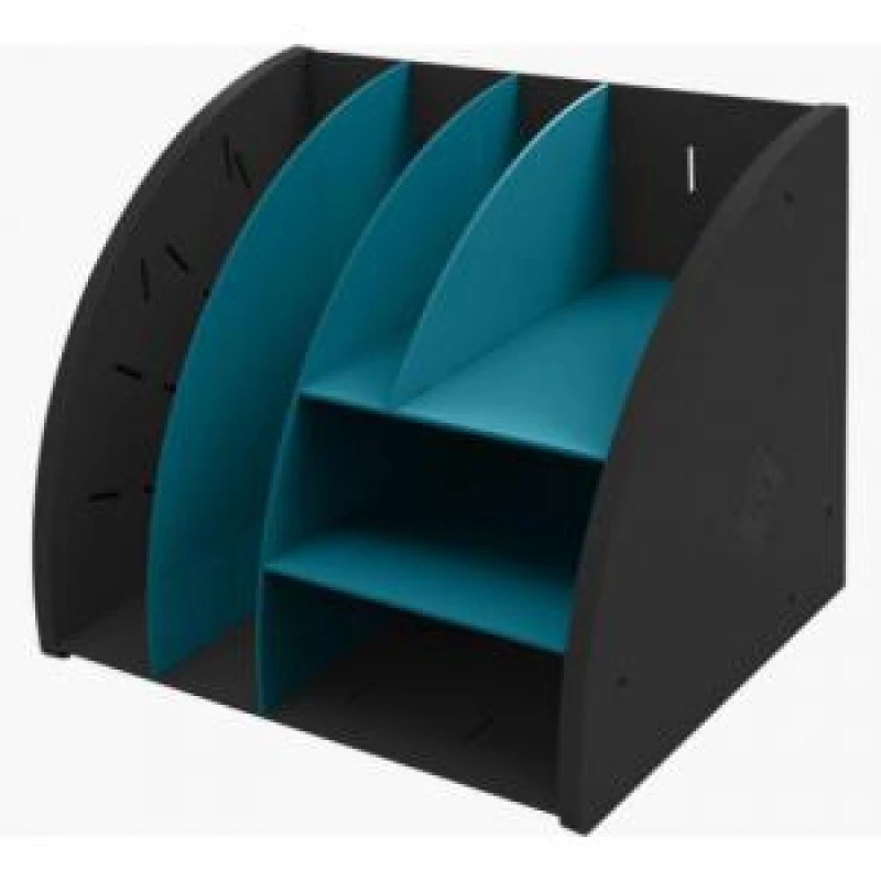 Image of Exacompta Exacompta Neo Deco Desktop Organiser 282 x 356 x 282mm Black/Duck Blue (Each) - 394505D 394505D