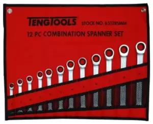 Image of Teng Tools 6512RSmm 12 Piece Ratchet Spanner Set In A Wallet 8 - 19mm