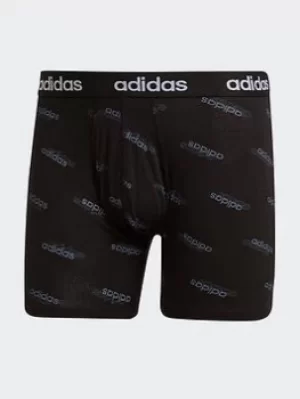 Image of adidas Essentials Logo Boxer Briefs Two-pack, Black, Size S, Men