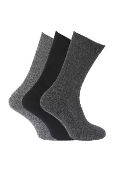 Image of Wool Blend Non Elastic Top Light Hold Socks (Pack Of 3)