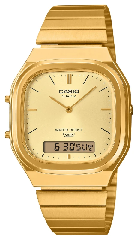 Image of Casio AQ-240EG-9AEF Vintage Dual-Display (35.8mm) Gold Watch