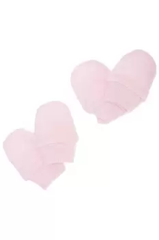 Image of Newborn 100% Cotton Elasticated Scratch Mittens (Pack Of 2 Pairs)