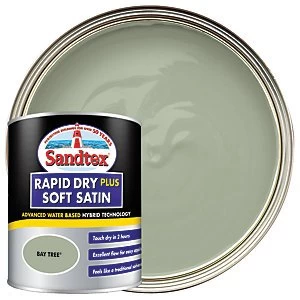 Image of Sandtex Rapid Dry Plus Soft Satin Paint - Bay Tree 750ml
