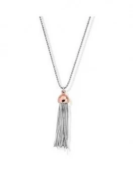 Image of ChloBo Sterling Silver Diamond Cut Chain With Tassel Pendant, Silver, Women