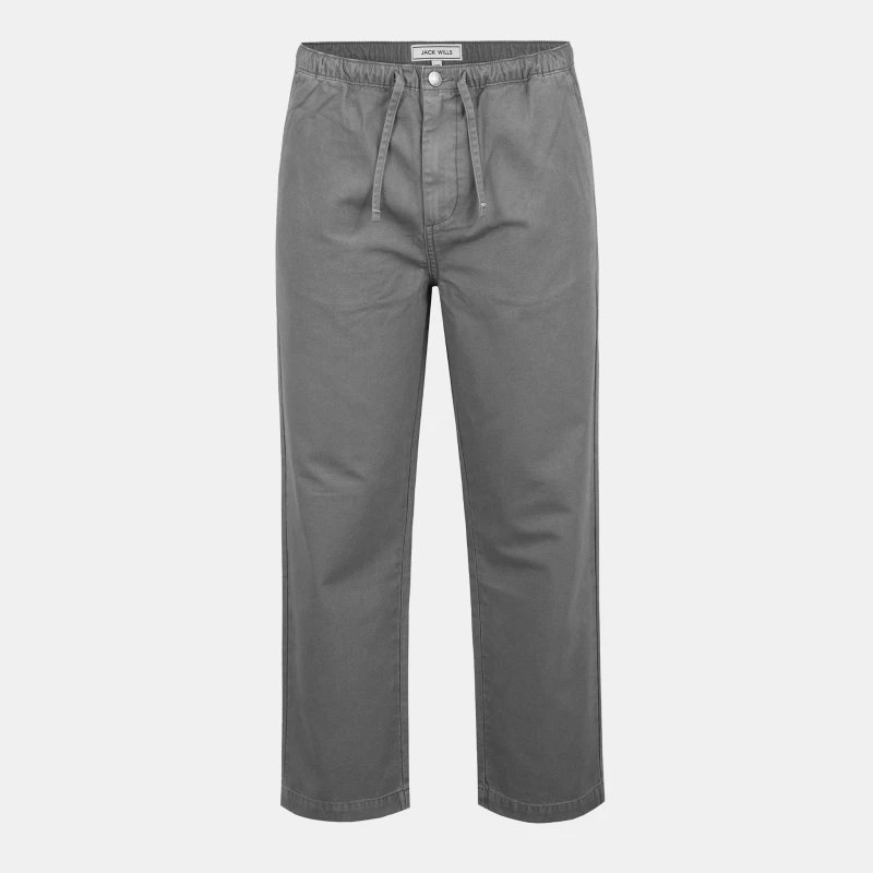 Image of Jack Wills Mens Canvas Wide Leg Trousers Washed Slate male 30W S
