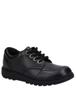 Image of Hush Puppies Kiera Junior School Shoes - Black, Size 1 Older