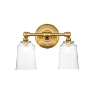 Image of Feiss Hugeunot Lake Wall Lamp Burnished Brass, IP44