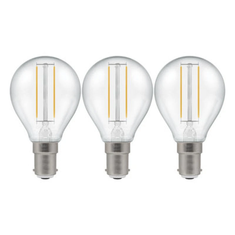 Image of Crompton Lamps LED Golfball 2.2W B15 Filament Cool White Clear (25W Eqv)