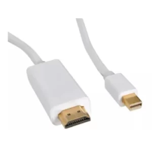 Image of Sandberg Mini DisplayPort 1.2 Male to HDMI Male Converter Cable, 2 Metres, 5 Year Warranty