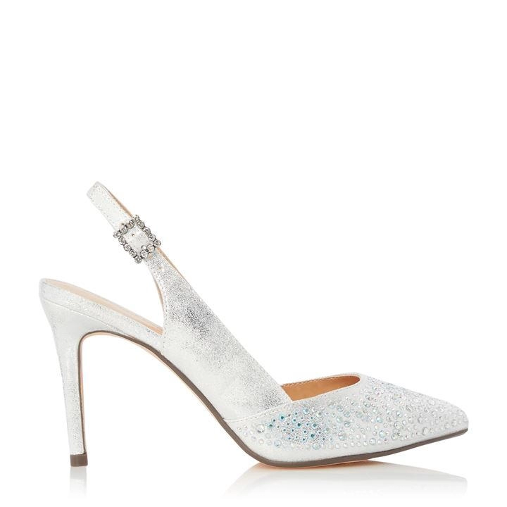 Image of Roland Cartier Silver 'Destiny' High Heel Court Shoes - 3