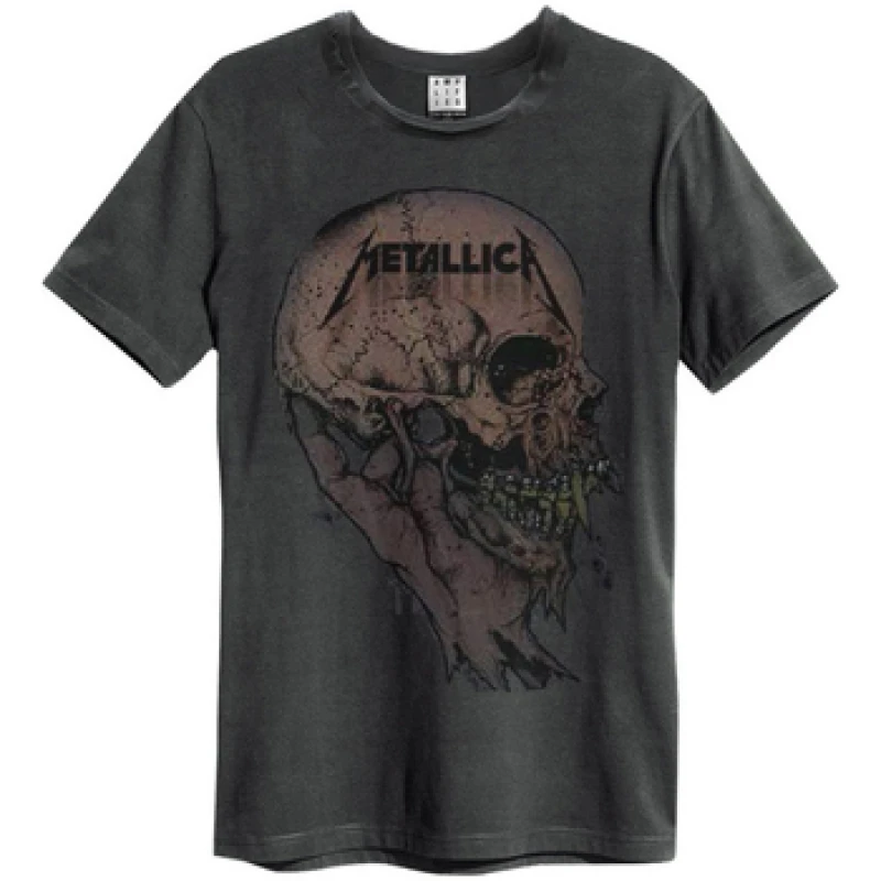 Image of Amplified Amplified Men Sad But True Metallica T-Shirt in Charcoal Size: X-Small Charcoal XS Male 5063750876566