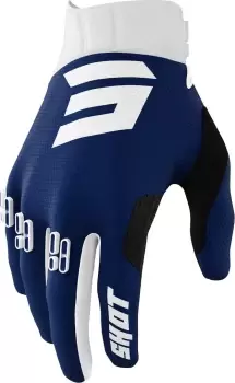 Image of Shot Aerolite Gradient Motocross Gloves, black-white-blue, Size M L, black-white-blue, Size M L