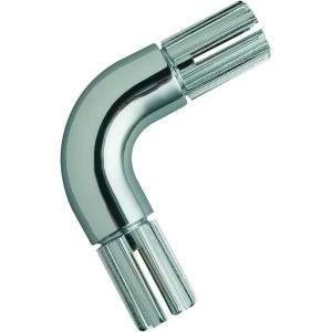 Image of Wickes Interior Wardrobe Rail Elbow - 19mm Chrome
