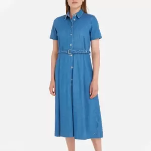 Image of Tommy Hilfiger Dnm Fit and Flare Short Sleeve Dress - IT 44/UK 16