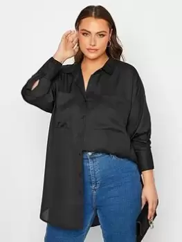 Image of Yours Oversized Boyfriend Shirt - Black, Size 20, Women
