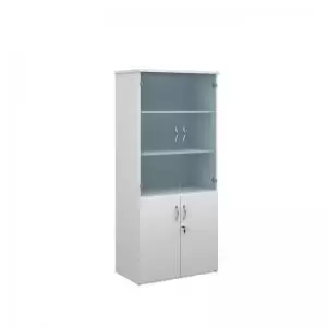 Image of Duo combination unit with glass upper doors 1790mm high with 4 shelves