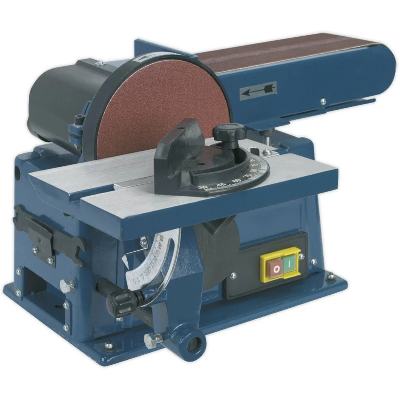 Image of Loops Portable Table Mounted Disc / Belt Sander - 500W 230V - 915 x 100mm & 150mm Multi