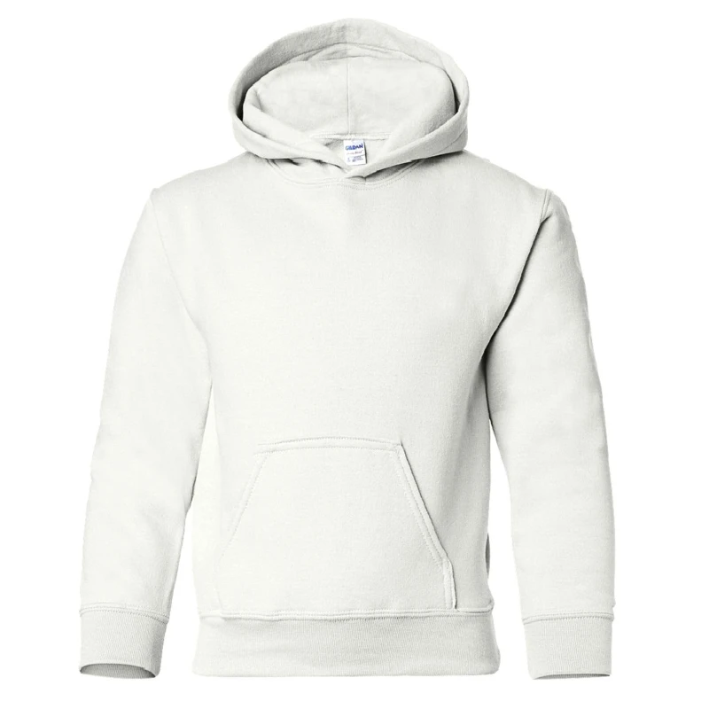 Image of Gildan Heavy Blend Hooded Sweatshirt Top Hoodie in White Size: XS White Unisex XS