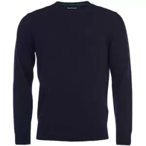 Image of Barbour Mens Essential Lambswool Crew Neck Sweater Navy Small