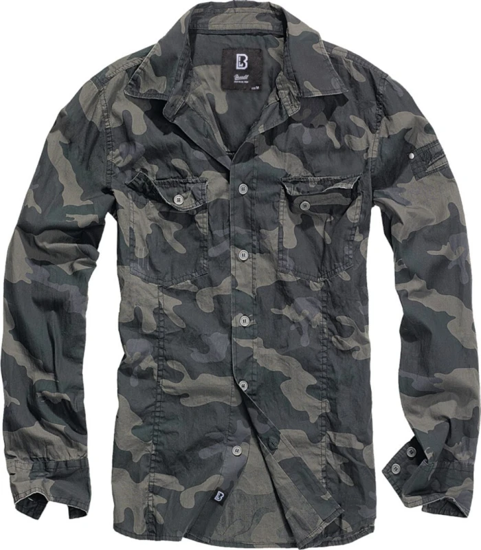 Image of Brandit Slim Fit Shirt Longsleeve dark camo L Men