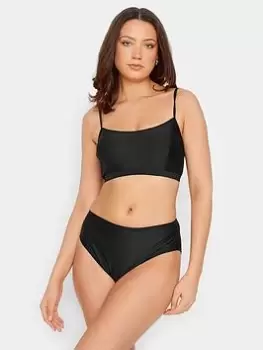 Image of Long Tall Sally Long Tall Sally Black Bikini Crop Top, Black, Size 16, Women