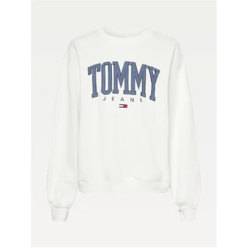 Image of Tommy Jeans Collegiate Crew Sweater - IVORY SILK