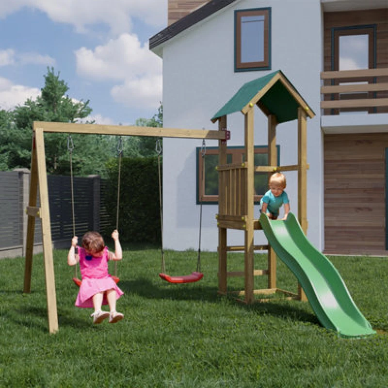 Image of Shire Lucas Play Centre With Double Swings And Slide