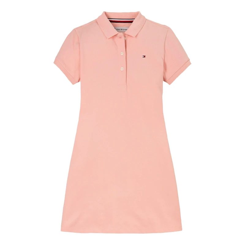 Image of Tommy Hilfiger Kids Essential Polo Dress Coral Ice TKZ female 14Y