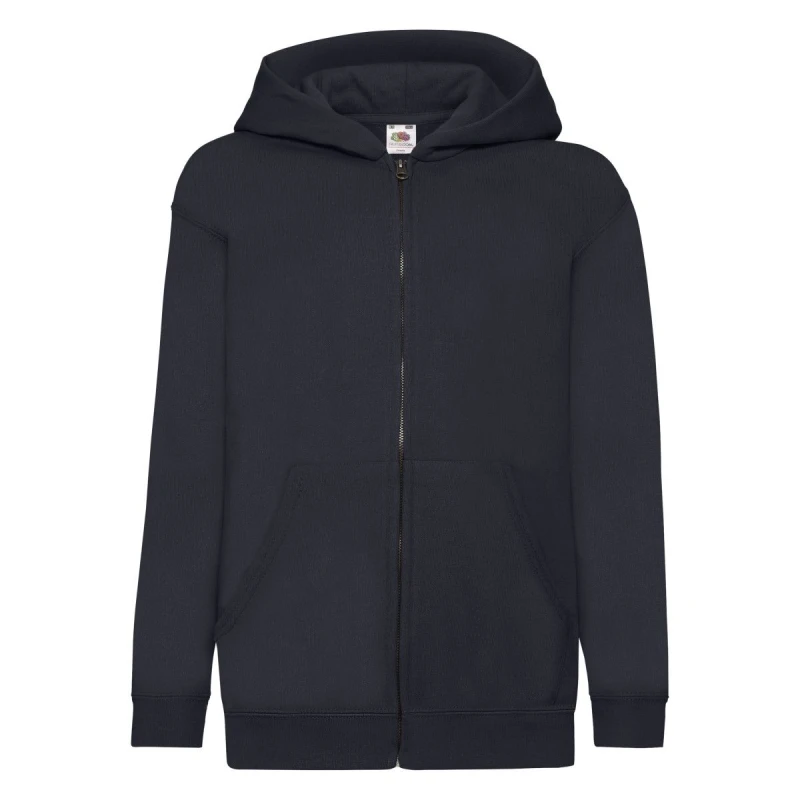 Image of Fruit of the Loom Classic Full Zip Hoodie in Mid Navy Size: 5-6 Years Mid Navy Unisex 5-6 Years