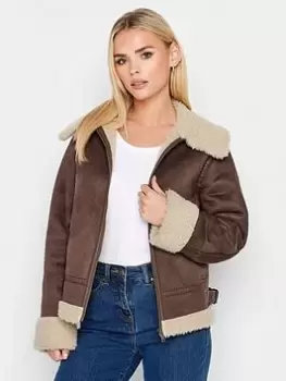 Image of PixieGirl Petite Aviator Jacket, Brown, Size 8, Women