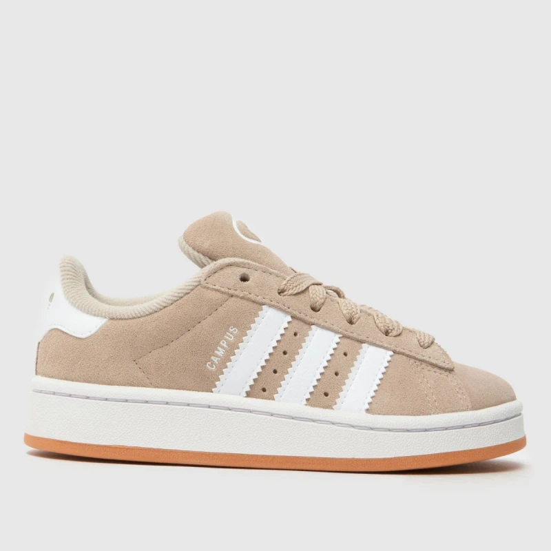 Image of adidas White & Beige Campus 00s Junior Trainers White & Beige UK 12 (EU 30½)
