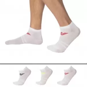 Image of Emporio Armani 3 Pack Casual Ankle Socks - White S/M