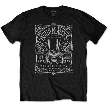 Image of Guns N' Roses - Bourbon Label Unisex Medium T-Shirt - Black