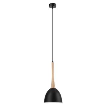 Image of Lamkur Lighting - Tulip Dome Pendant Ceiling Lights Black, 1x E27