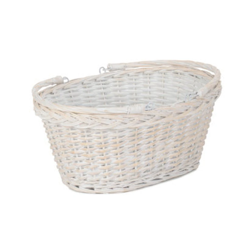 Image of Red Hamper C104 Wicker Medium White Swing Handle Shopping Basket