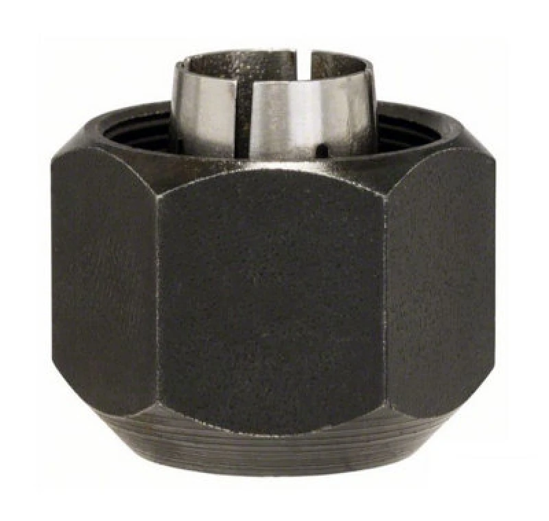 Image of Bosch Collet With Nut (Diameter: 1/4" Inch) (To Fit: Bosch Gkf 12V-8 & Gkf 12V-25 Palm Routers)