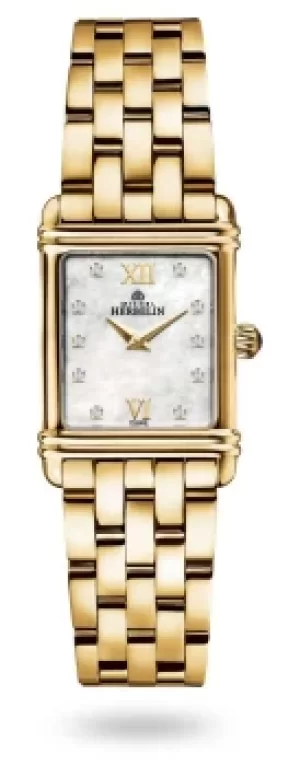 Image of Michel Herbelin 17478/P59B2P Art Deco Womens Diamond Set Watch